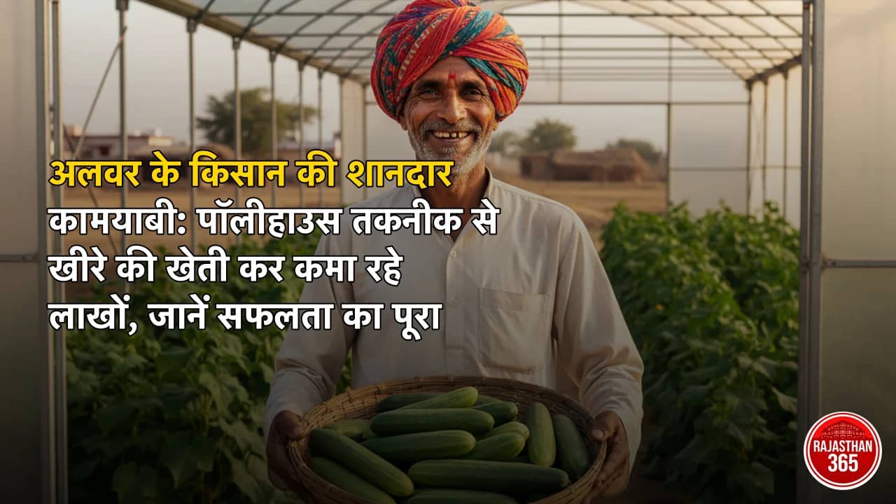 अलवर के किसान की शानदार कामयाबी: पॉलीहाउस तकनीक से खीरे की खेती कर कमा रहे लाखों, जानें सफलता का पूरा गणित