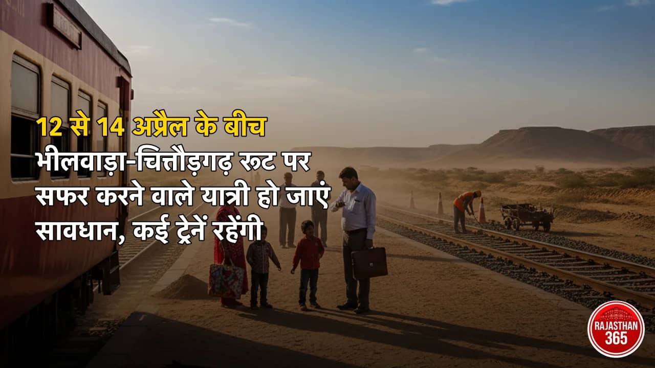 12 से 14 अप्रैल के बीच भीलवाड़ा-चित्तौड़गढ़ रूट पर सफर करने वाले यात्री हो जाएं सावधान, कई ट्रेनें रहेंगी प्रभावित