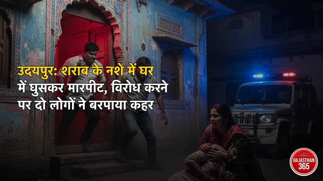 उदयपुर: शराब के नशे में घर में घुसकर मारपीट, विरोध करने पर दो लोगों ने बरपाया कहर