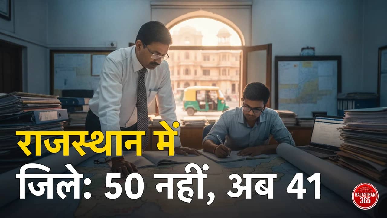 राजस्थान में कितने जिले 2026 — नक्शे पर 41 जिलों की गिनती करते अधिकारी