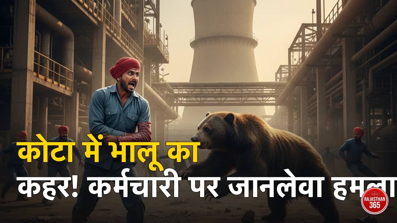 कोटा थर्मल पावर प्लांट में भालू का तांडव: कर्मचारी पर जानलेवा हमला, इलाके में मची दहशत