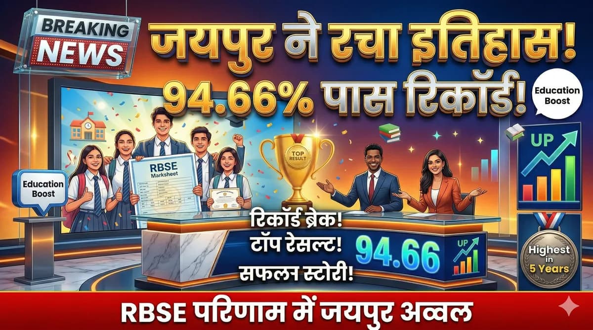 राजस्थान बोर्ड परिणाम: जयपुर में शिक्षा का नया कीर्तिमान, 94.66% छात्र सफल, पिछले 5 साल का रिकॉर्ड टूटा