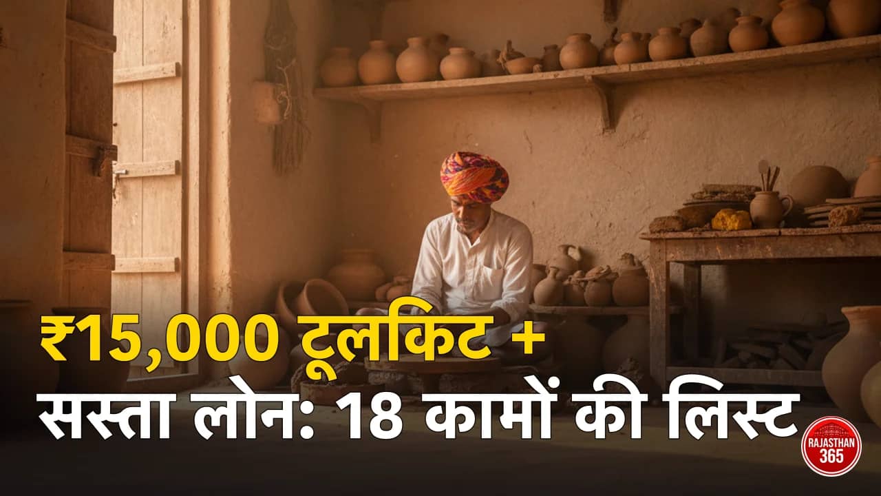 चाक पर काम करता कुम्हार — पीएम विश्वकर्मा योजना: ₹15,000 टूलकिट और 18 पारंपरिक कामों को सस्ता लोन