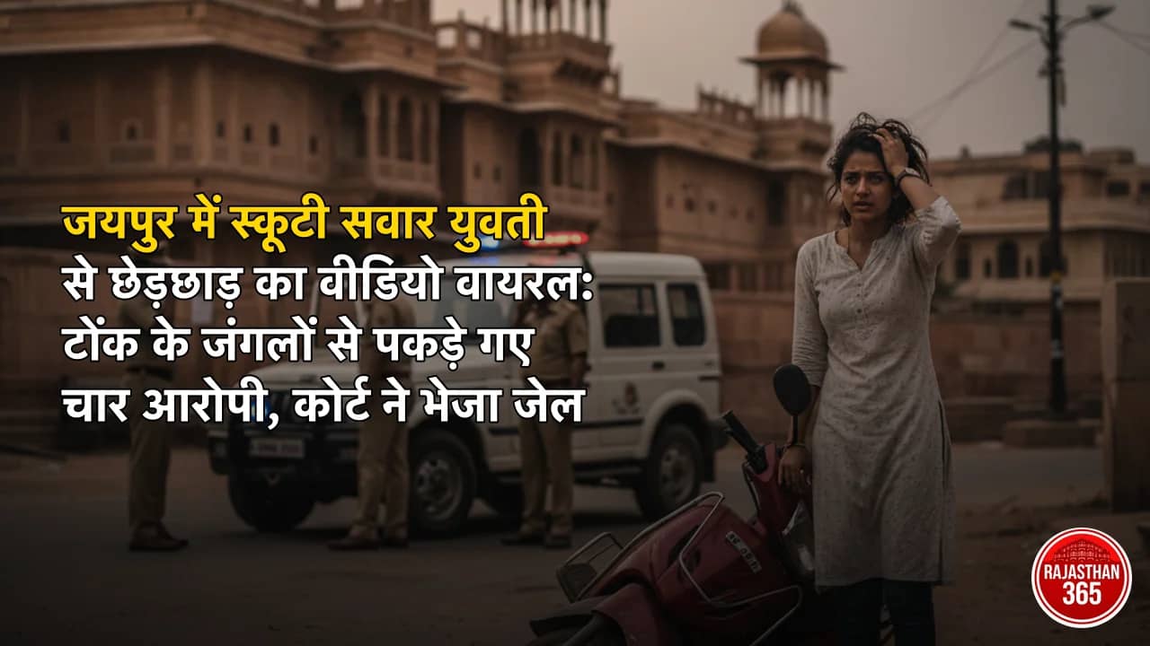 जयपुर में स्कूटी सवार युवती से छेड़छाड़ का वीडियो वायरल: टोंक के जंगलों से पकड़े गए चार आरोपी, कोर्ट ने भेजा जेल