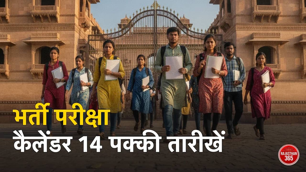 परीक्षा केंद्र जाते अभ्यर्थी — राजस्थान भर्ती परीक्षा कैलेंडर 2026