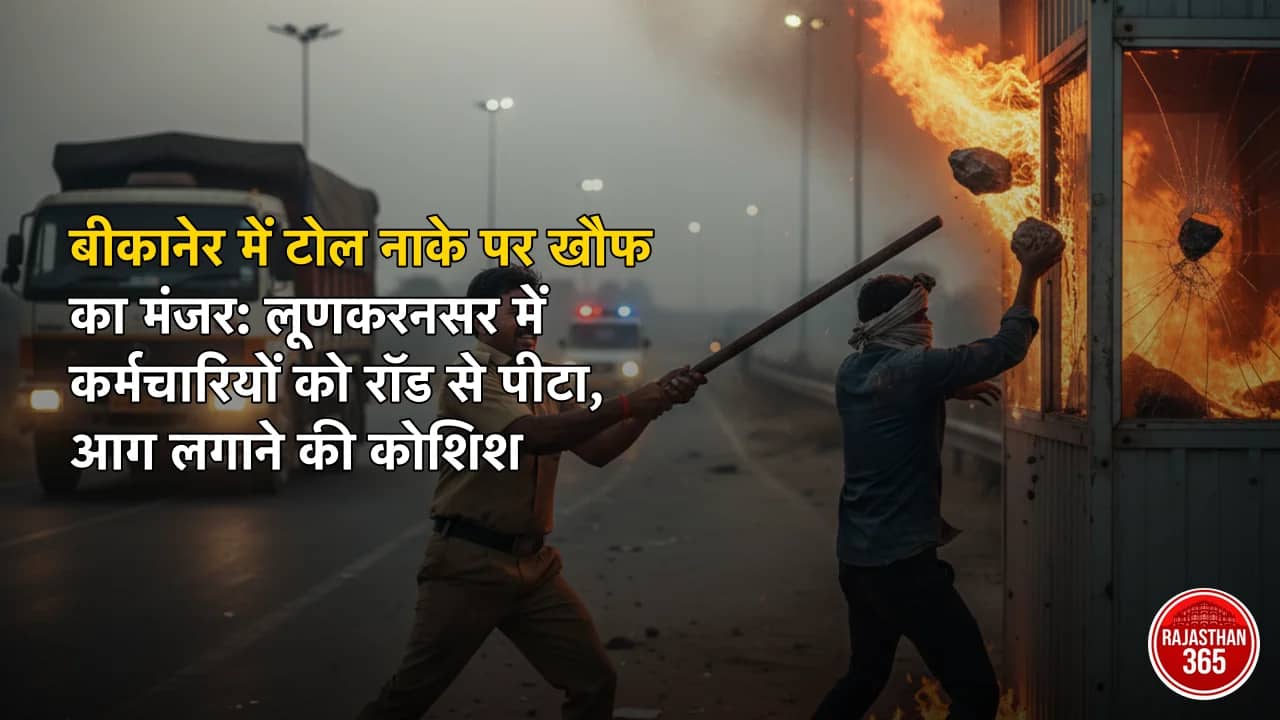 बीकानेर में टोल नाके पर खौफ का मंजर: लूणकरनसर में कर्मचारियों को रॉड से पीटा, आग लगाने की कोशिश