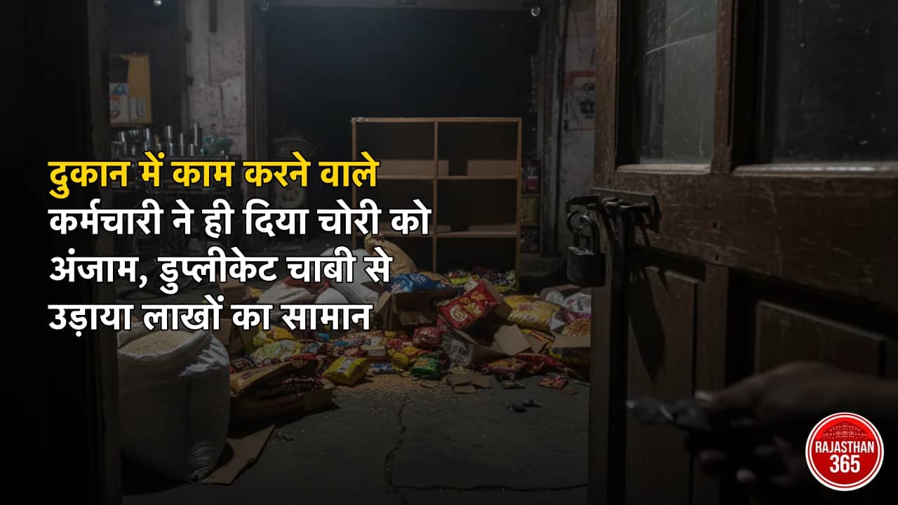 दुकान में काम करने वाले कर्मचारी ने ही दिया चोरी को अंजाम, डुप्लीकेट चाबी से उड़ाया लाखों का सामान