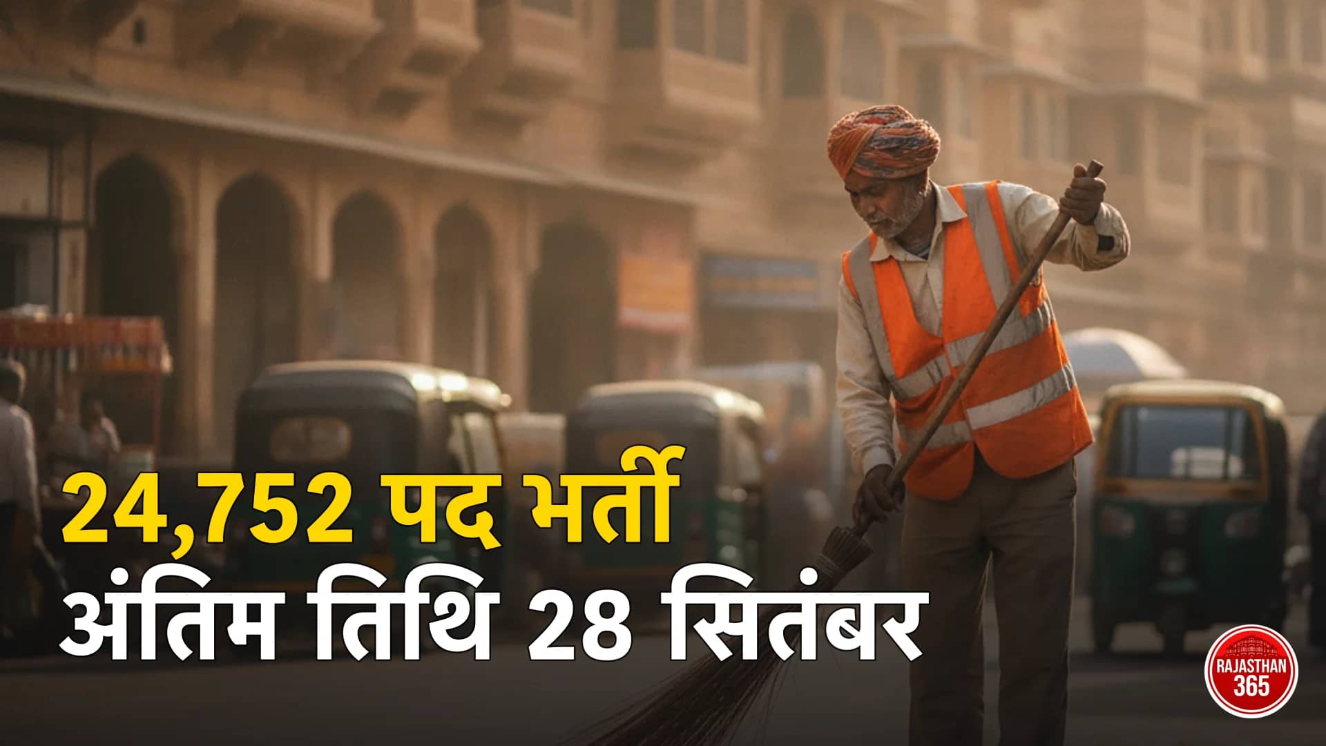 राजस्थान सफाई कर्मचारी भर्ती 2026: 24,752 पद, आवेदन 28 सितंबर तक — चयन लॉटरी से, परीक्षा नहीं