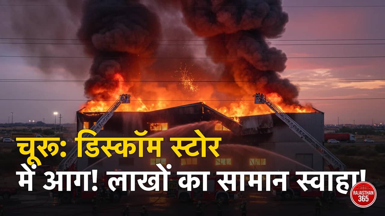 चूरू में बड़ा हादसा: हाईटेंशन लाइन की चिंगारी से जोधपुर डिस्कॉम के स्टोर में लगी भीषण आग