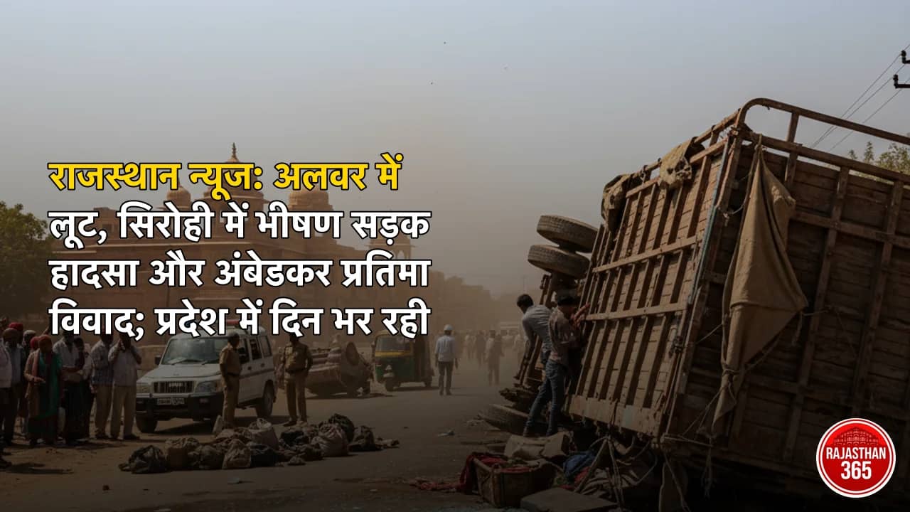 राजस्थान न्यूज: अलवर में लूट, सिरोही में भीषण सड़क हादसा और अंबेडकर प्रतिमा विवाद; प्रदेश में दिन भर रही हलचल